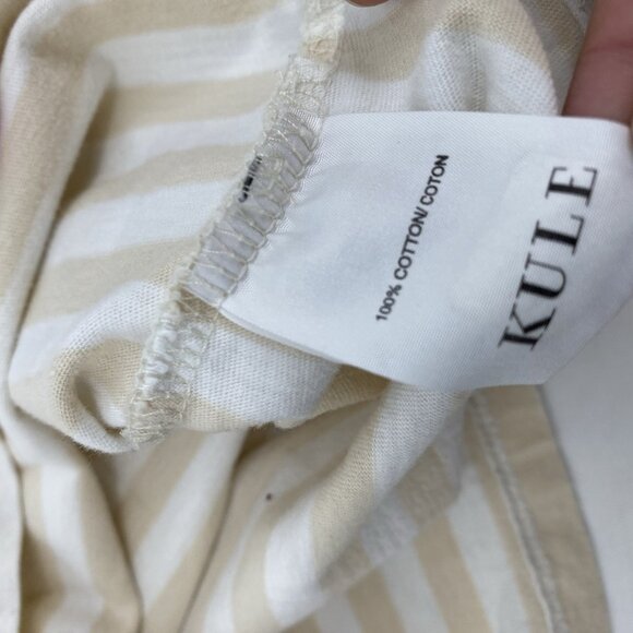 KULE Women's Size Small Cream White Striped Long Sleeve Shirt Cotton - Picture 11 of 12